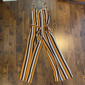 Spaghetti Strap Striped Jumpsuit